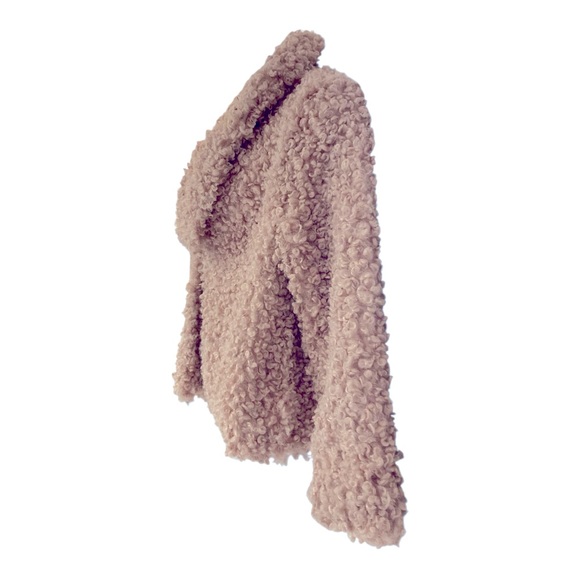 Midnight Velvet Blush Pink Boucle Mid-Hip Jacket Warm Winter Boho Retro Coat - Picture 5 of 11